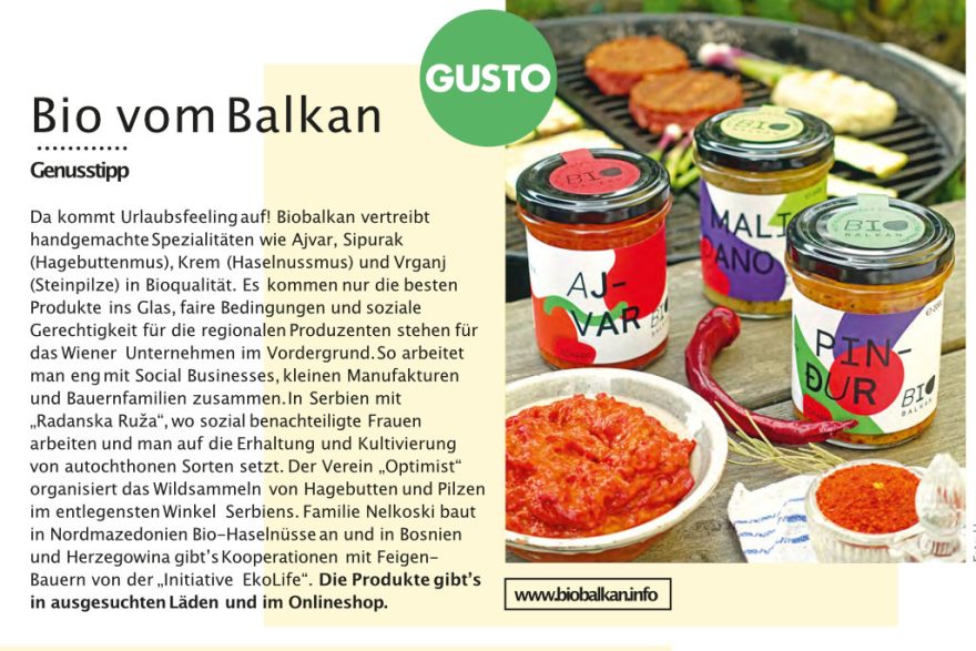BioBalkan im Gusto Magazin Ostern 2022