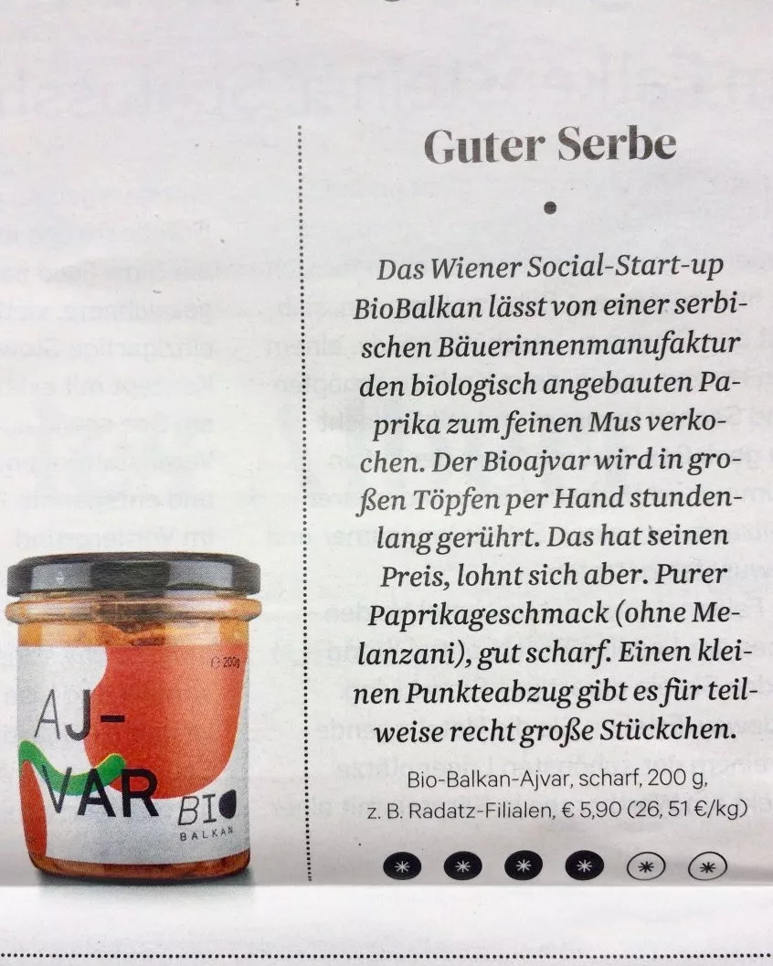 Der Standard RONDO Test Ajvar von BioBalkan